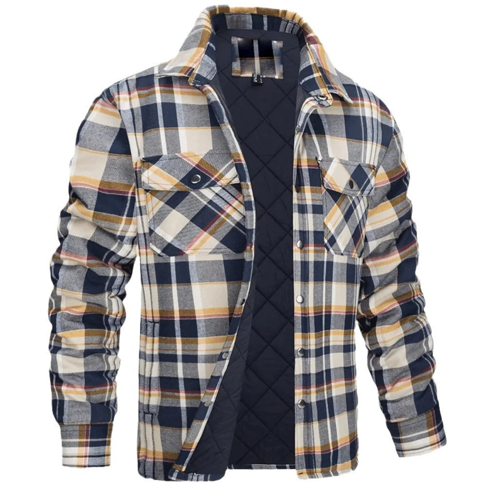 Chemise-Veste Épaisse à Carreaux pour Homme – Style Streetwear Hiver