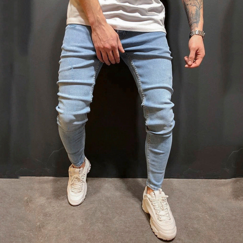 Jean skinny homme stretch – Coupe fuselée délavé clair
