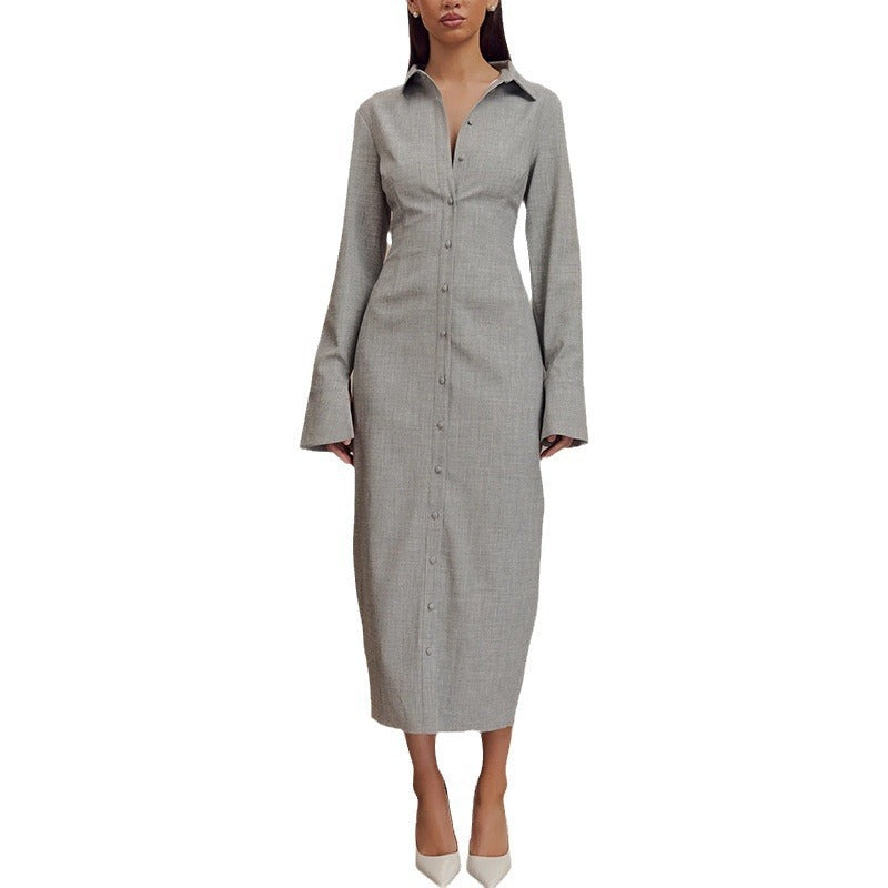 Robe Chemise Longue Femme Élégante – Style Business Chic & Casual