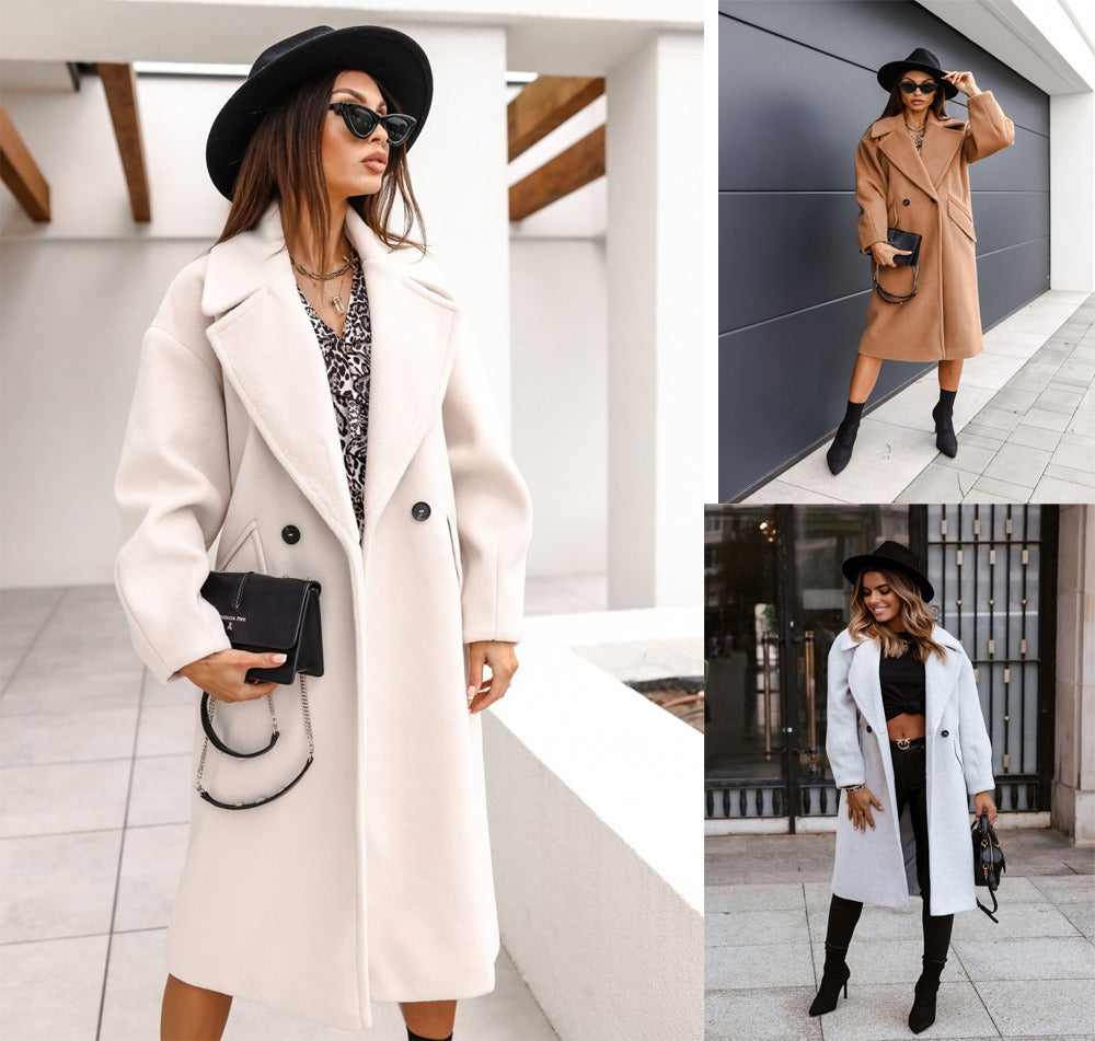 Manteau Long Femme Élégance Parisienne – Coupe Droite Oversize L’incontournable chic de la saison automne/hiver, en édition premium