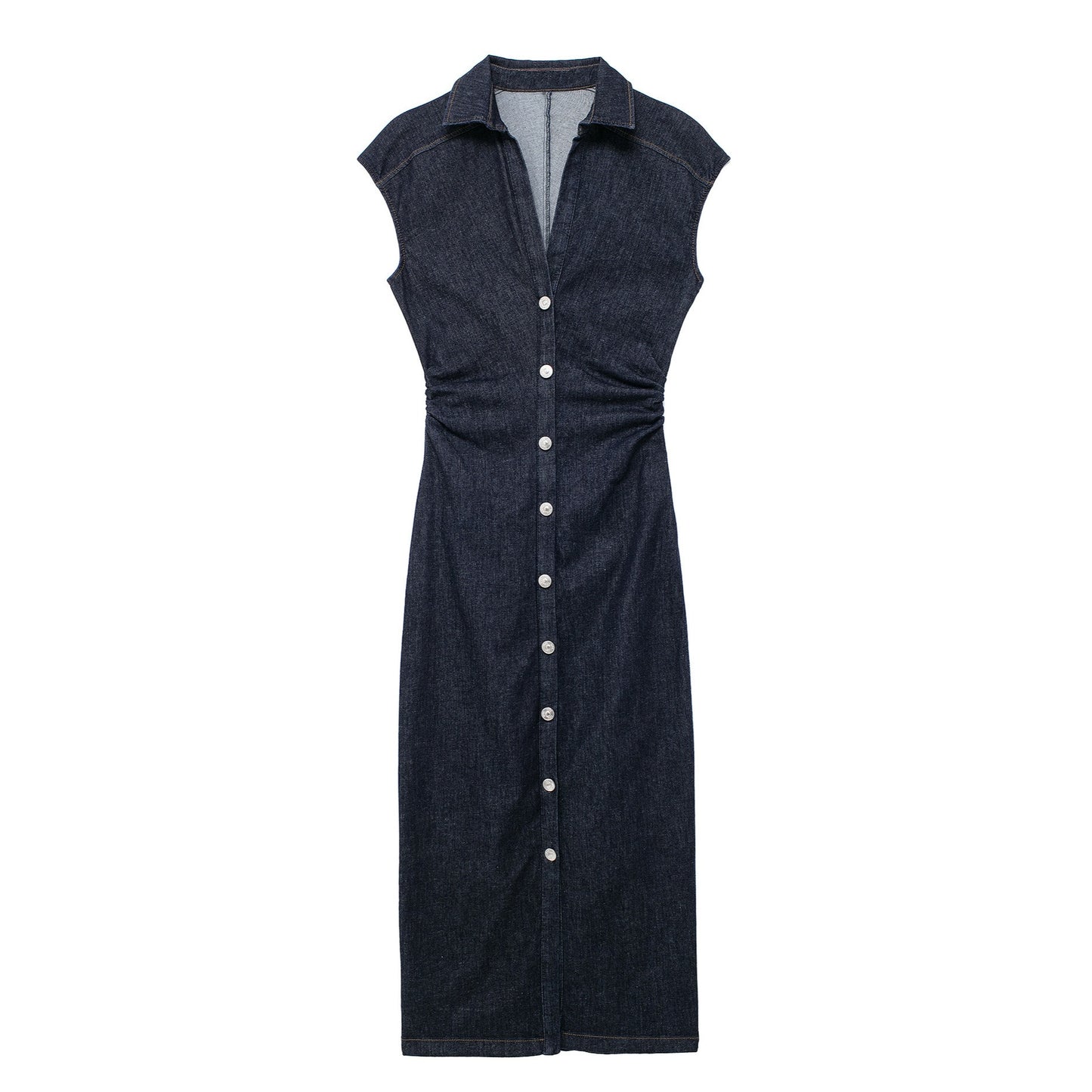 Robe Longue en Jean avec Boutons – Élégance Casual