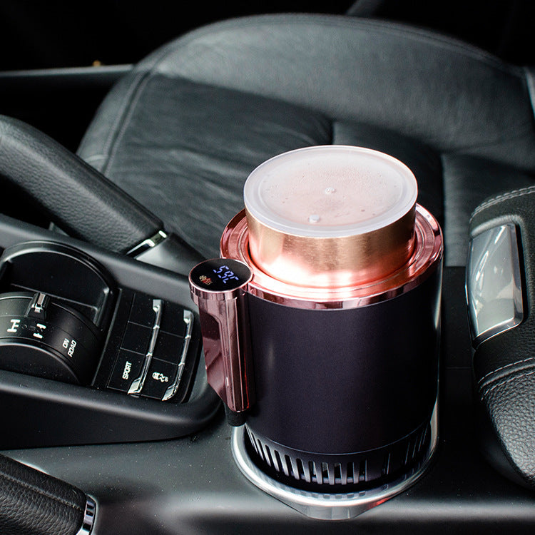 Mini Réfrigérateur & Chauffe-Tasse 2-en-1 Voiture – USB 12V, Affichage LED Température
