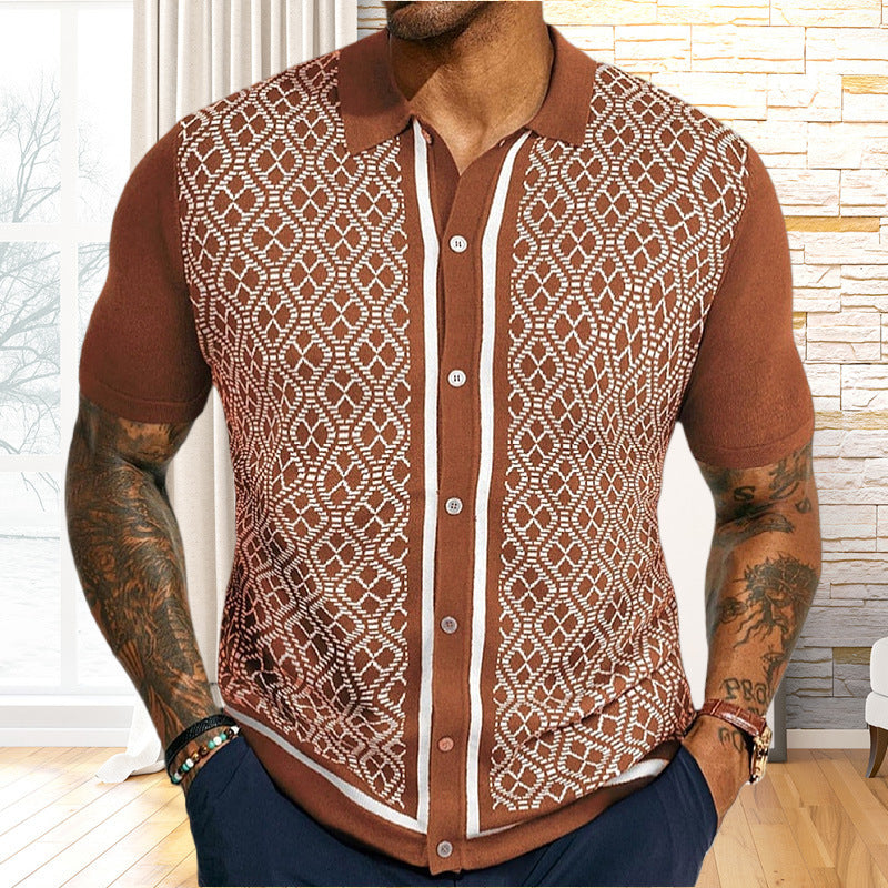 Chemise Homme en Coton à Motif Ethnique - Élégance et Confort