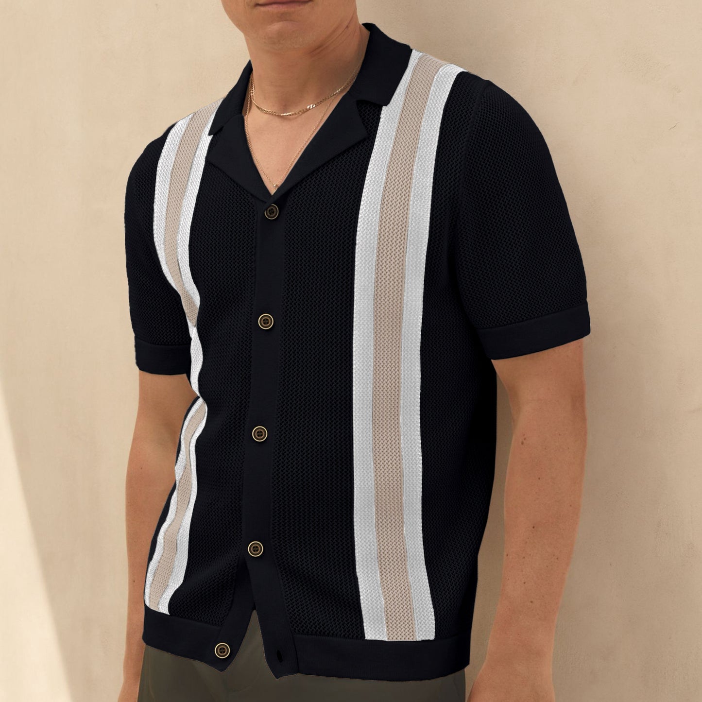 Chemise à Rayures Blanches et Bleues pour Homme - Élégance et Confort