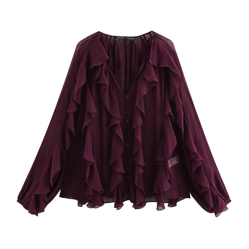 Blouse Volants Fluide Femme