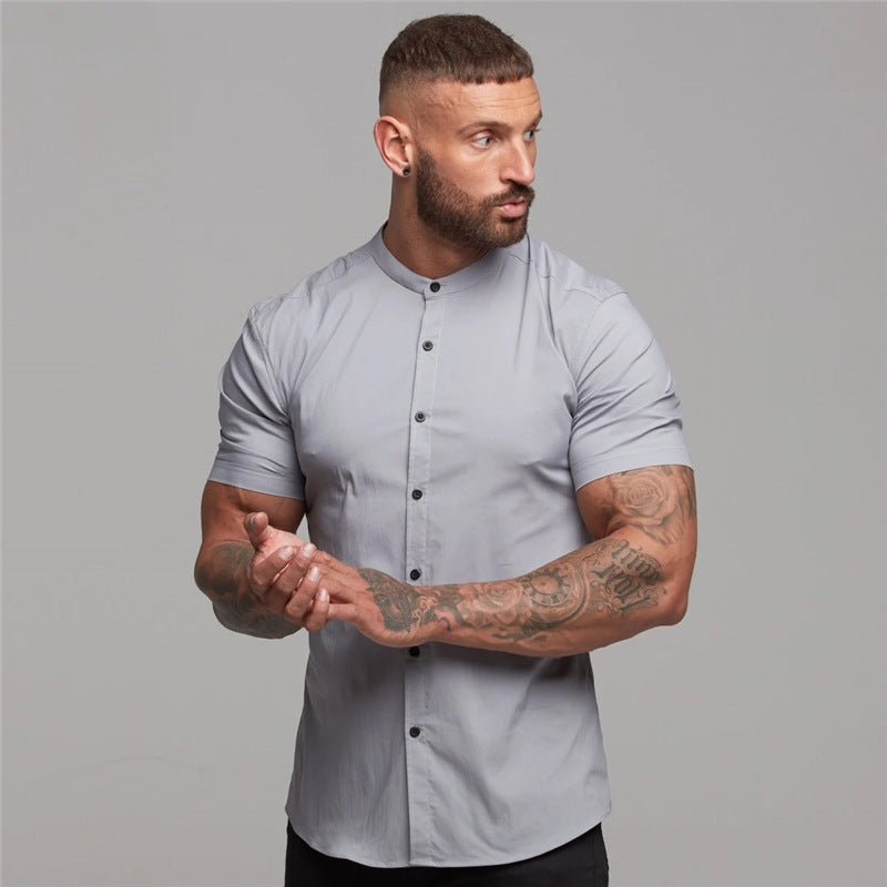 CHEMISE HOMME SLIM COL MAO – ÉLÉGANCE MODERNE