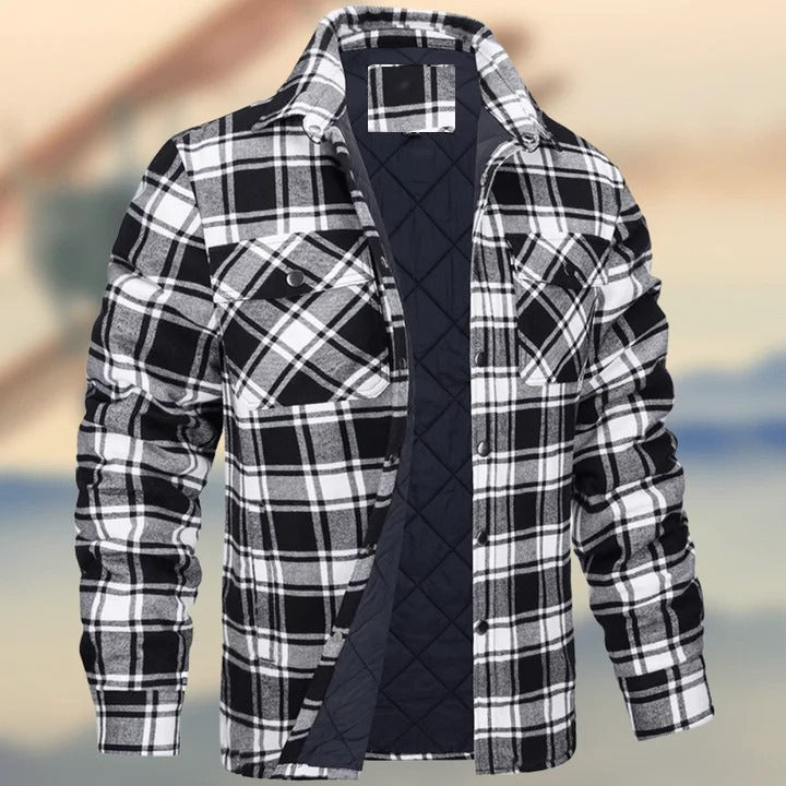 Chemise-Veste Épaisse à Carreaux pour Homme – Style Streetwear Hiver
