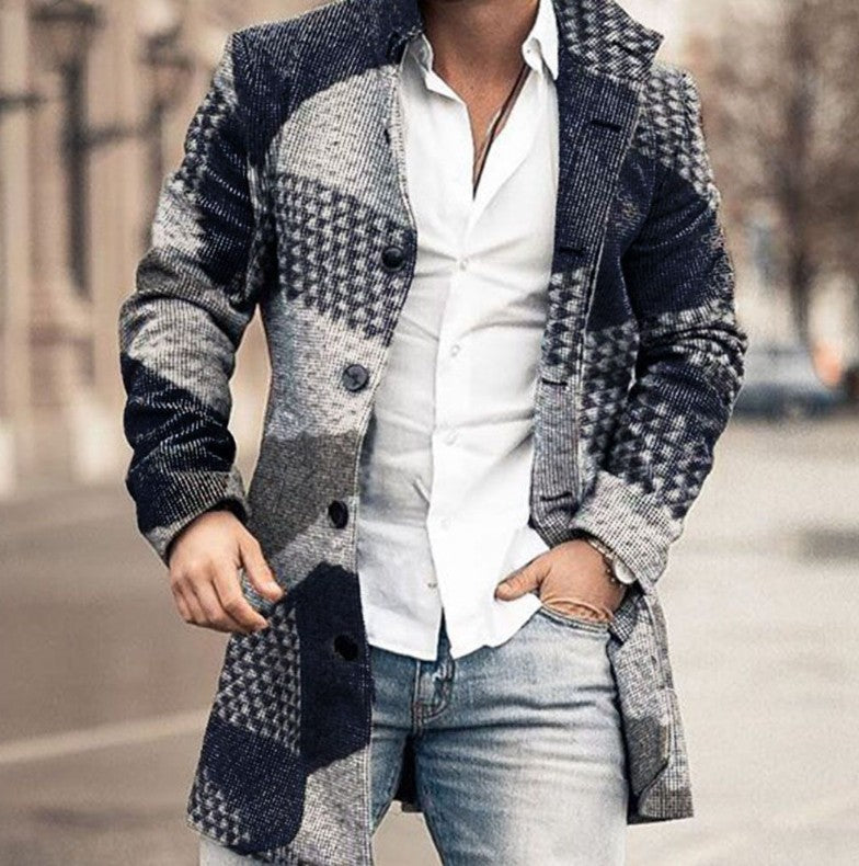 Manteau Long Homme Élégant | Style Urbain Chic – Coupe Ajustée