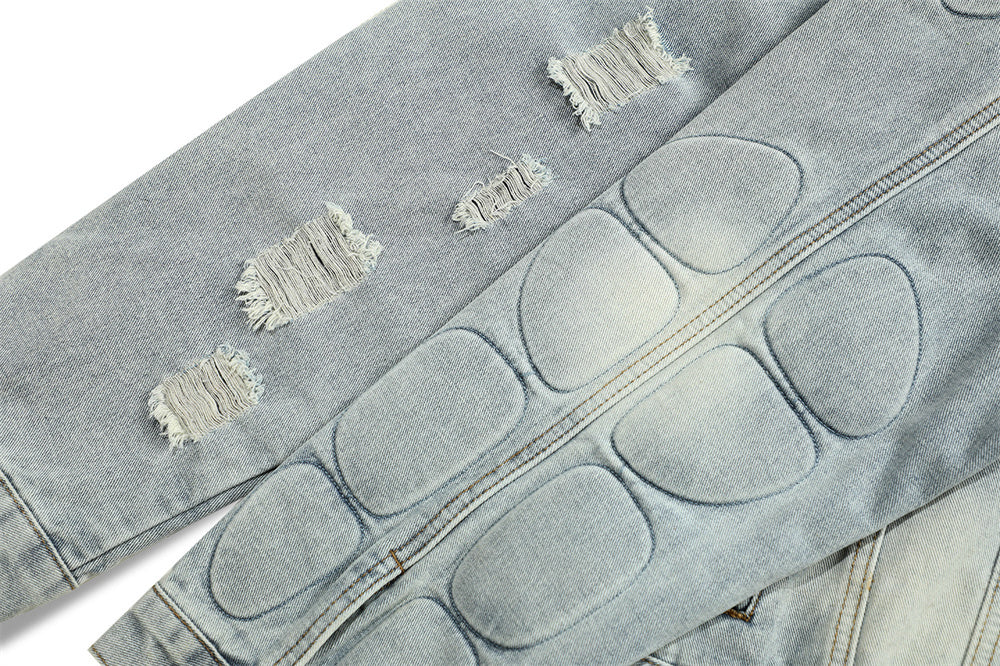 Veste en Jean Délavée Homme – Style Streetwear & Décontracté