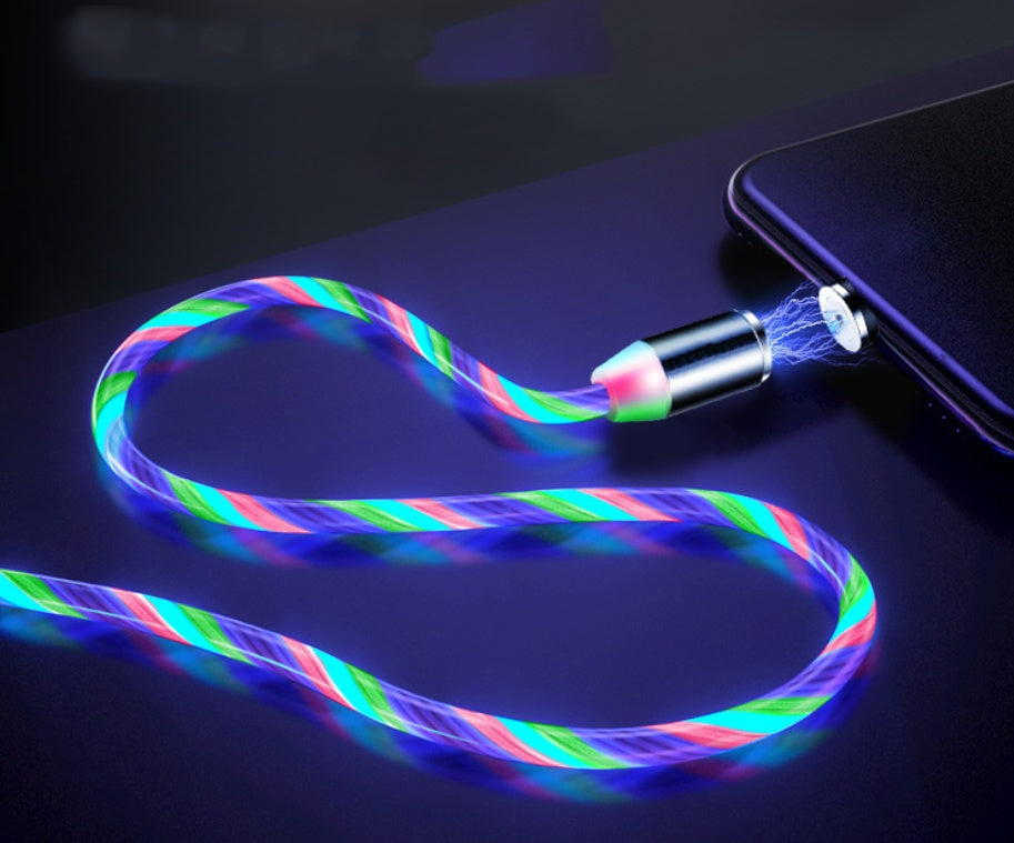 Câble Magnétique LED 3 en 1 – Charge Rapide & Design Futuriste