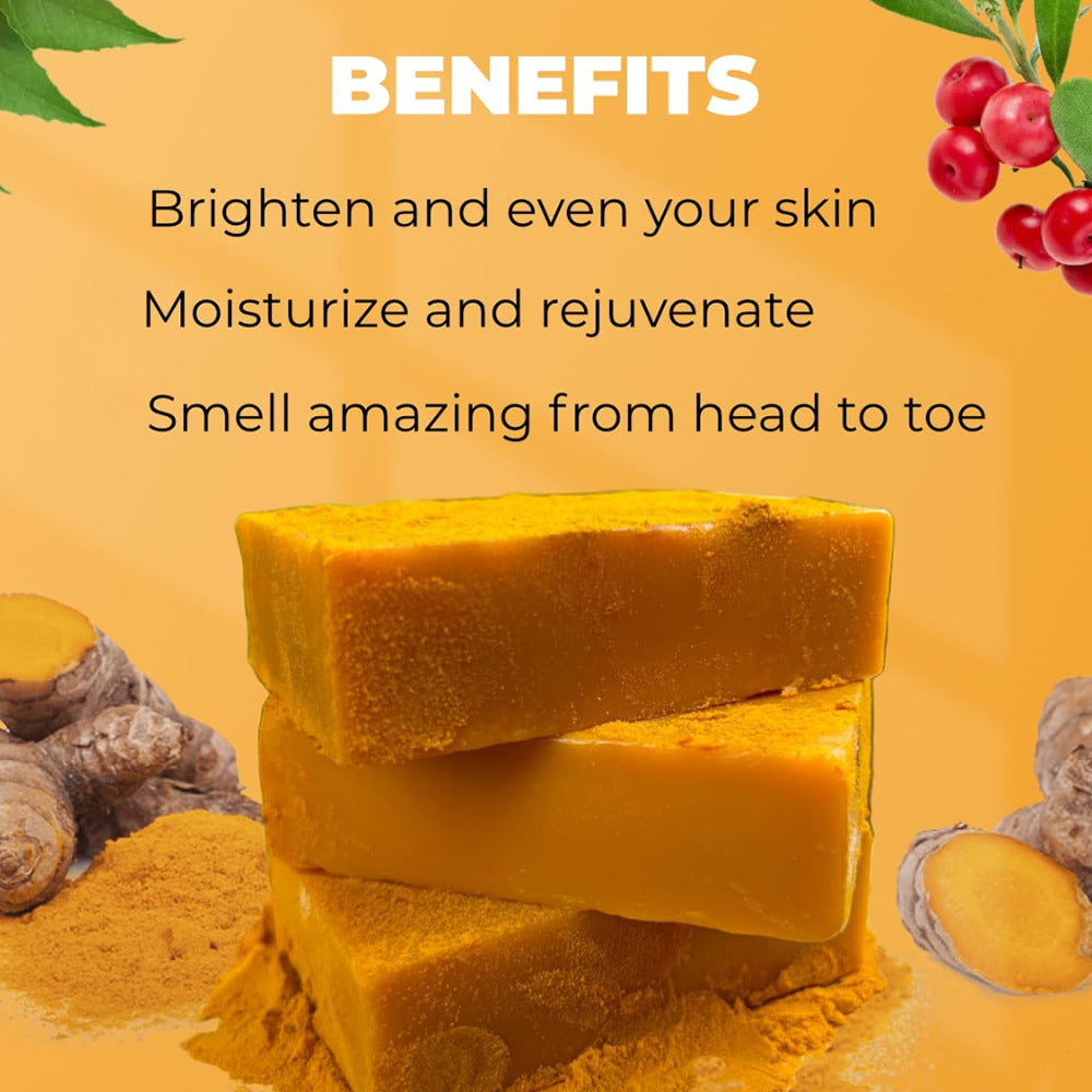 Savon Éclaircissant Curcuma & Acide Kojique – Peau Lumineuse & Unie