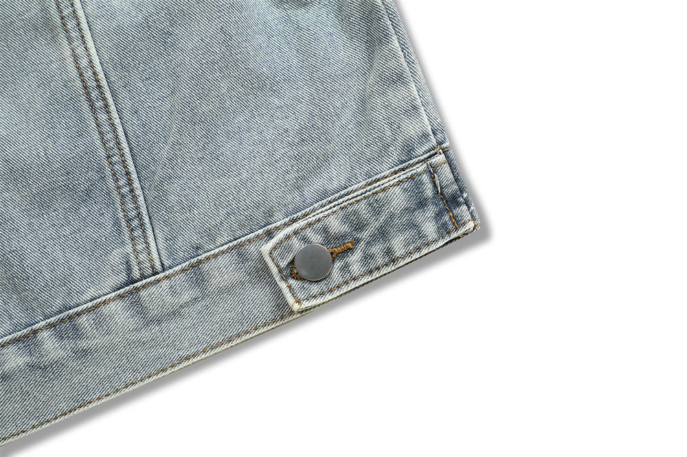 Veste en Jean Délavée Homme – Style Streetwear & Décontracté