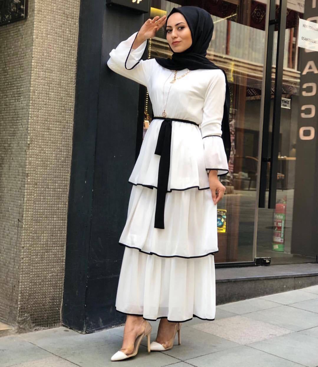 Robe Musulmane Élégante à Nœud – Style Dubaï Chic