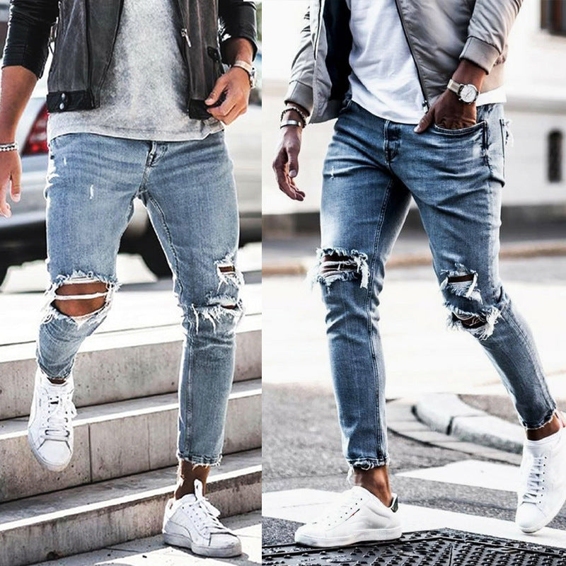 Jean Slim Délavé Homme – Look Destroy Tendance