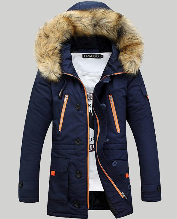 Veste Hiver Épaissie avec Capuche en Fausse Fourrure – Homme & Enfant