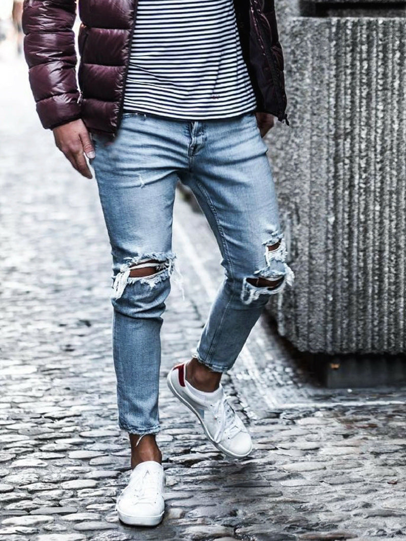 Jean Slim Délavé Homme – Look Destroy Tendance