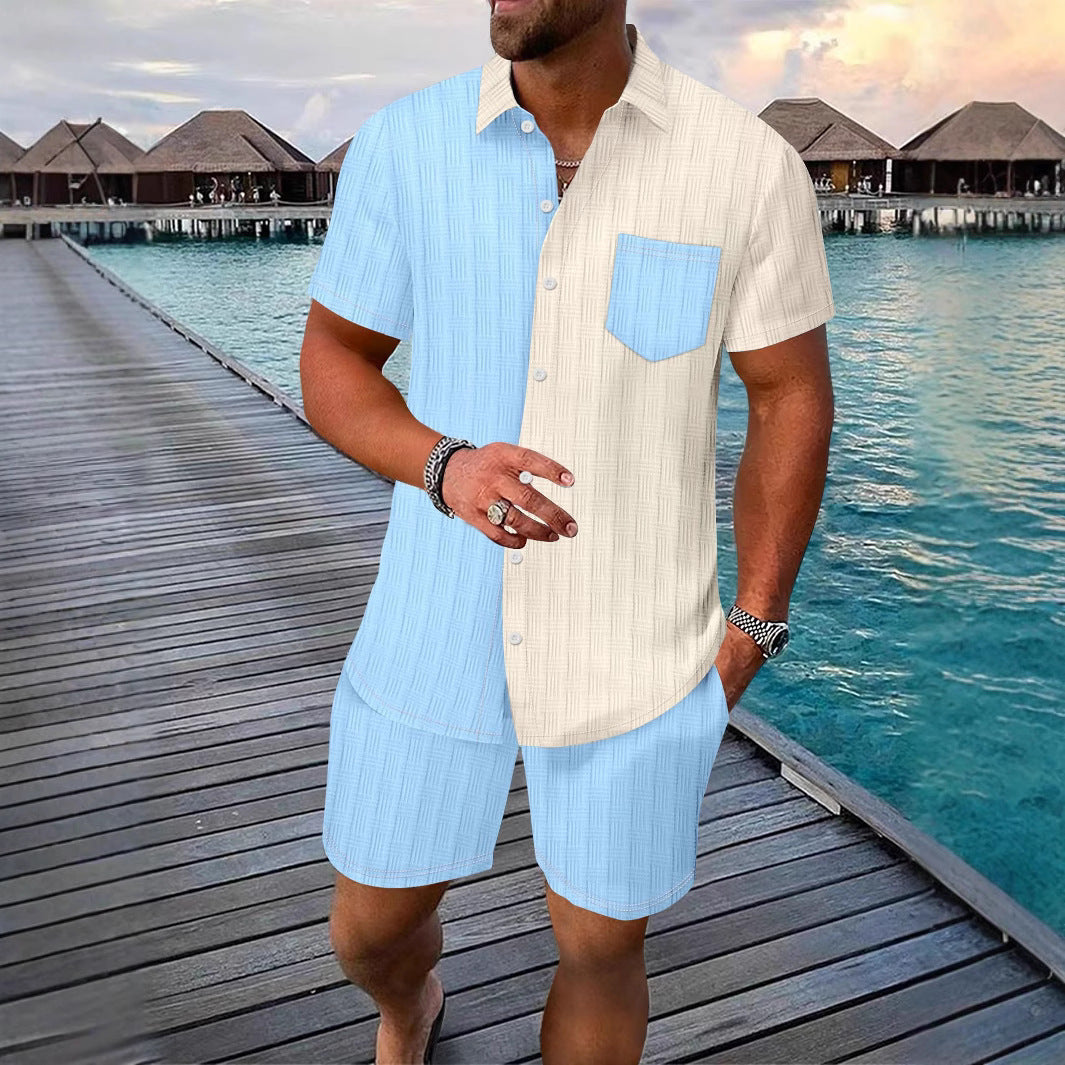 Ensemble Homme Été 2 Pièces – Chemise Boutonnée & Short | Look Bord de Mer 2025