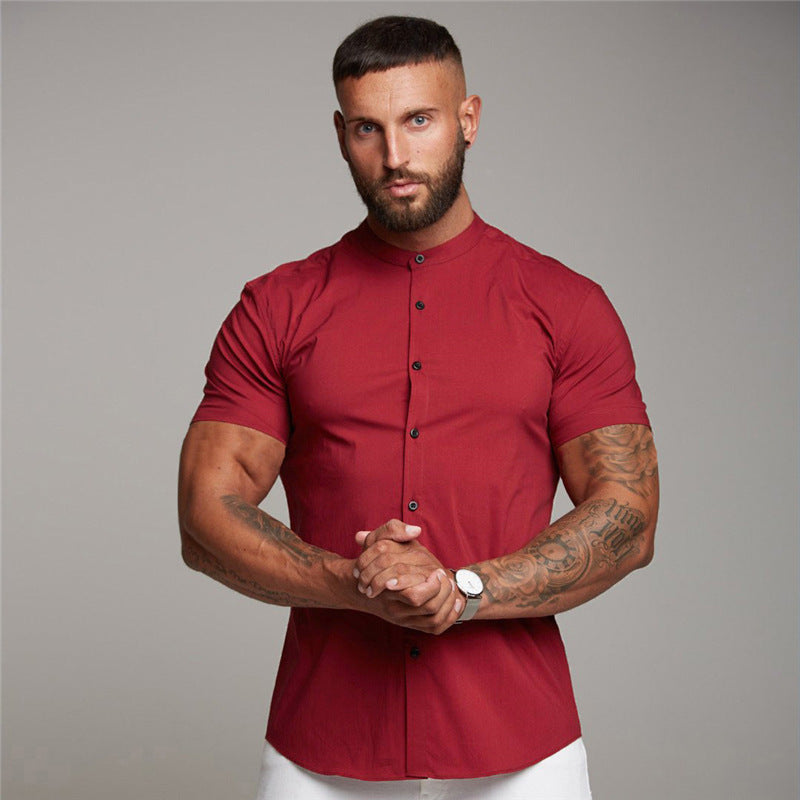 CHEMISE HOMME SLIM COL MAO – ÉLÉGANCE MODERNE