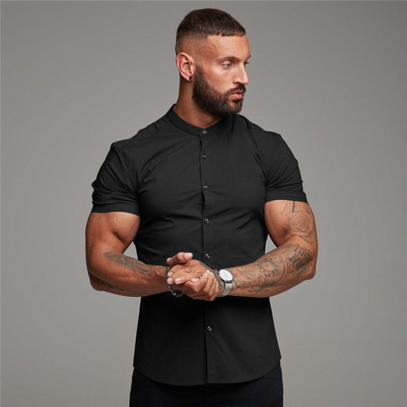 CHEMISE HOMME SLIM COL MAO – ÉLÉGANCE MODERNE