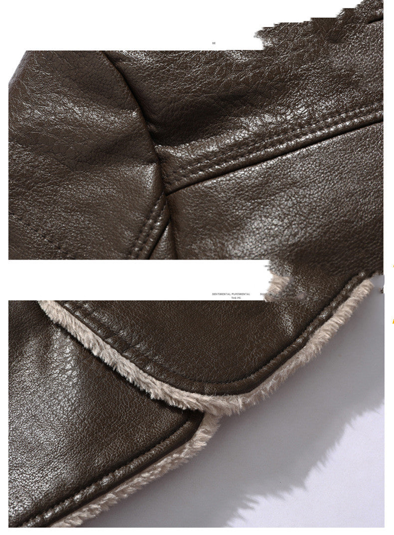 Manteau Homme en Simili Cuir avec Doublure Chaude – Style Biker Élégant