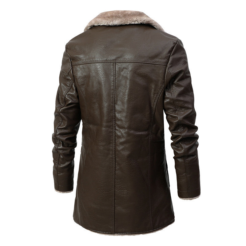 Manteau Homme en Simili Cuir avec Doublure Chaude – Style Biker Élégant