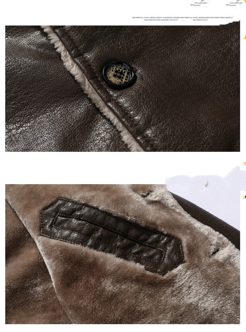 Manteau Homme en Simili Cuir avec Doublure Chaude – Style Biker Élégant