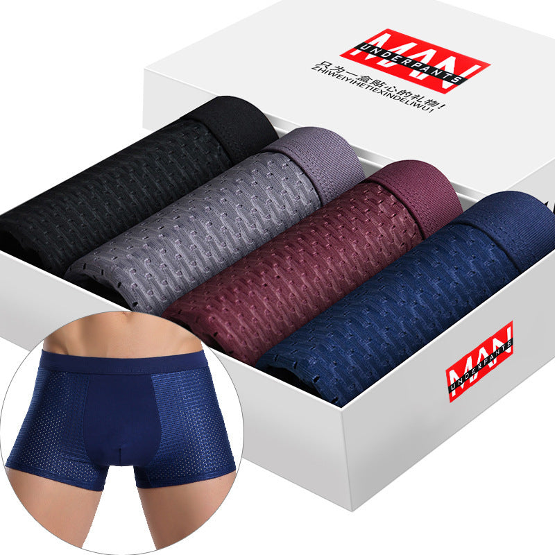 Lot de 4 Boxers Respirants Homme – Confort Absolu & Maintien Optimal