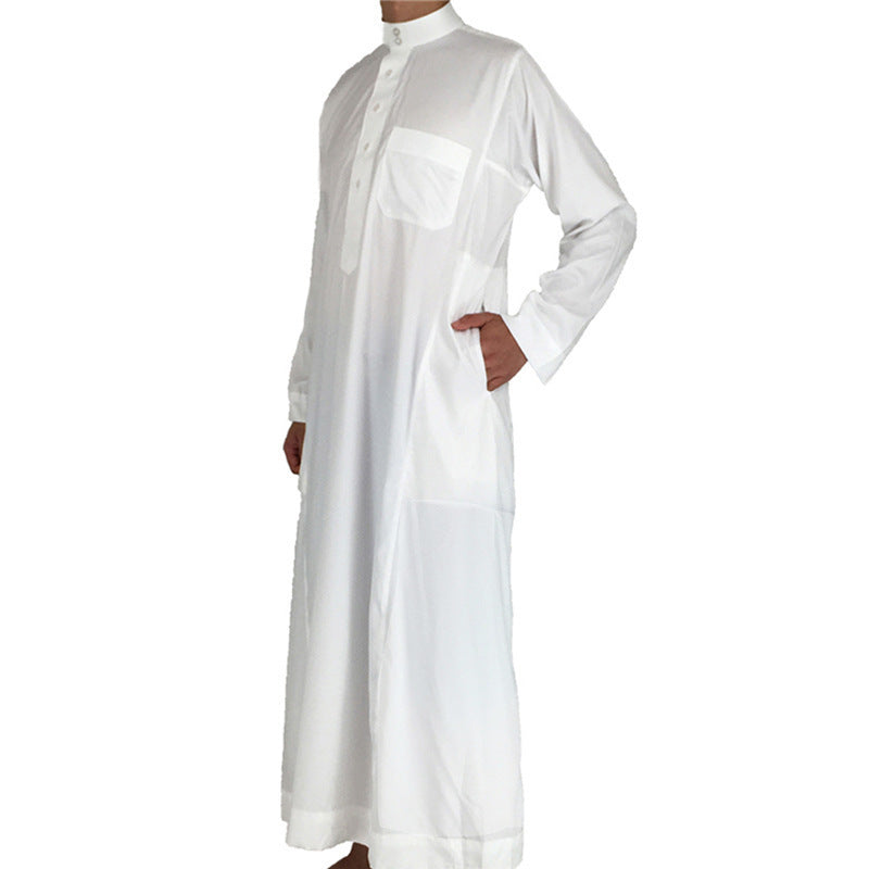 Qamis Blanc Homme Classique | Élégance Pure & Tradition Raffinée (S–3XL)