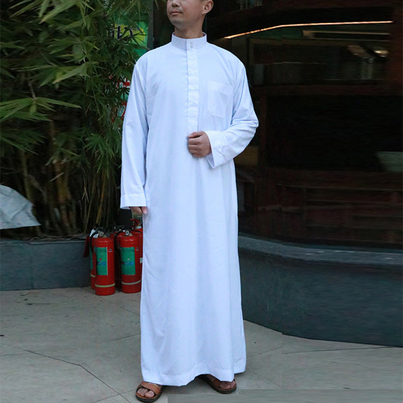 Qamis Blanc Homme Classique | Élégance Pure & Tradition Raffinée (S–3XL)