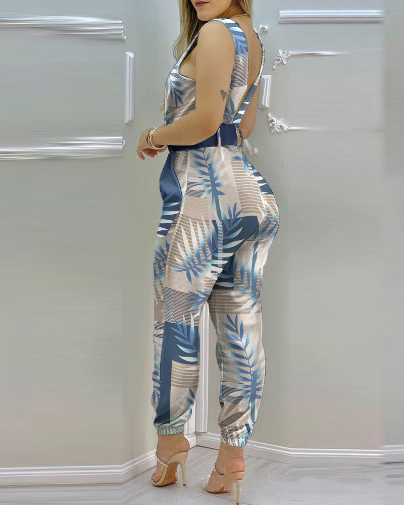 Combinaison Pantalon Ceinturée – Élégance & Charme Assuré
