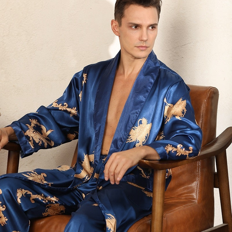 KIMONO PYJAMA HOMME EN SATIN – STYLE ASIATIQUE LUXUEUX