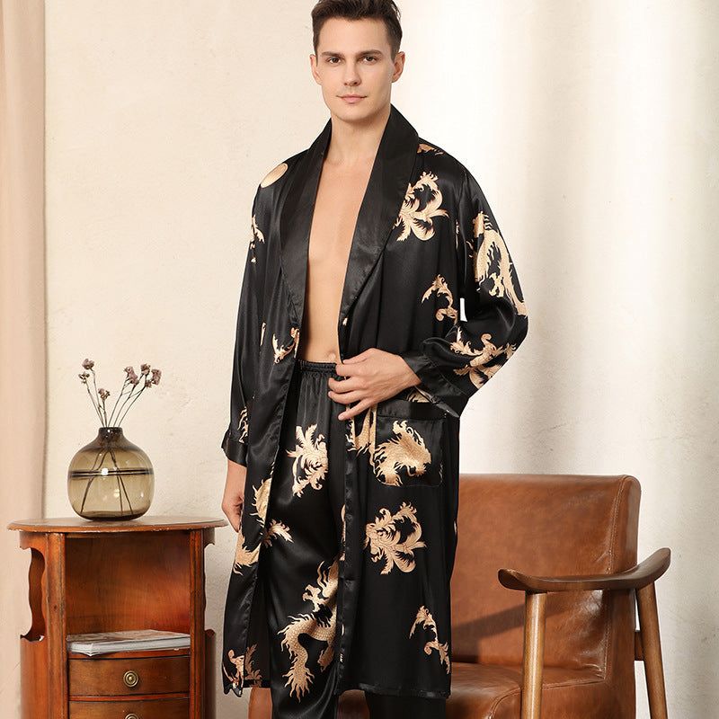 KIMONO PYJAMA HOMME EN SATIN – STYLE ASIATIQUE LUXUEUX