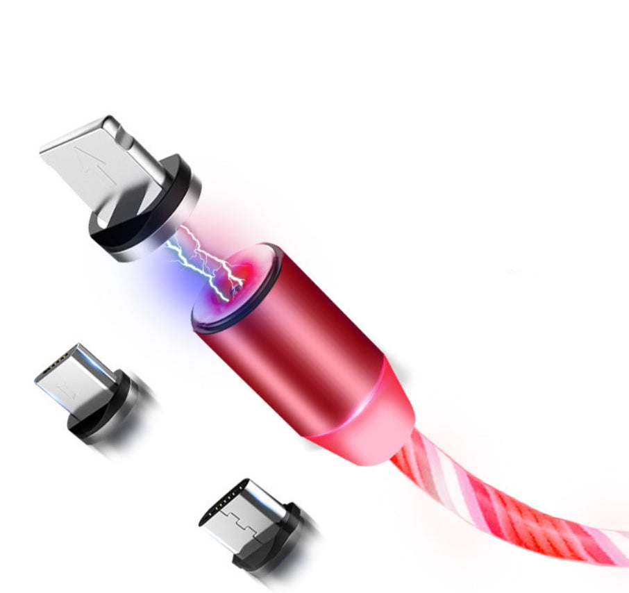Câble Magnétique LED 3 en 1 – Charge Rapide & Design Futuriste