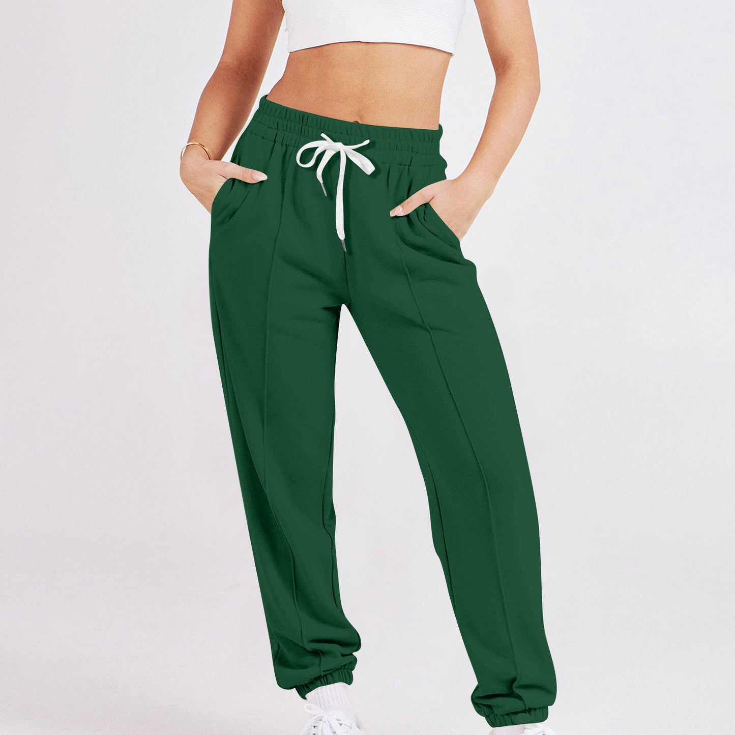 Pantalon Jogger Femme – Taille Élastique & Cordon | Pantalon de Sport Décontracté Streetwear
