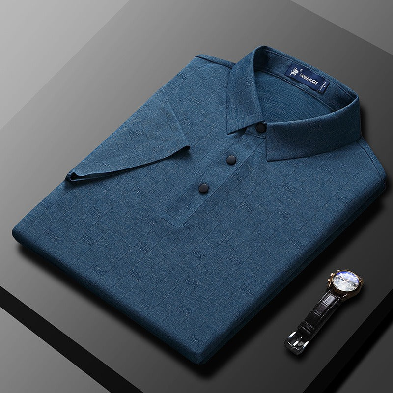 Business Polo Homme Chic à Motif Discret – Élégance Intemporelle