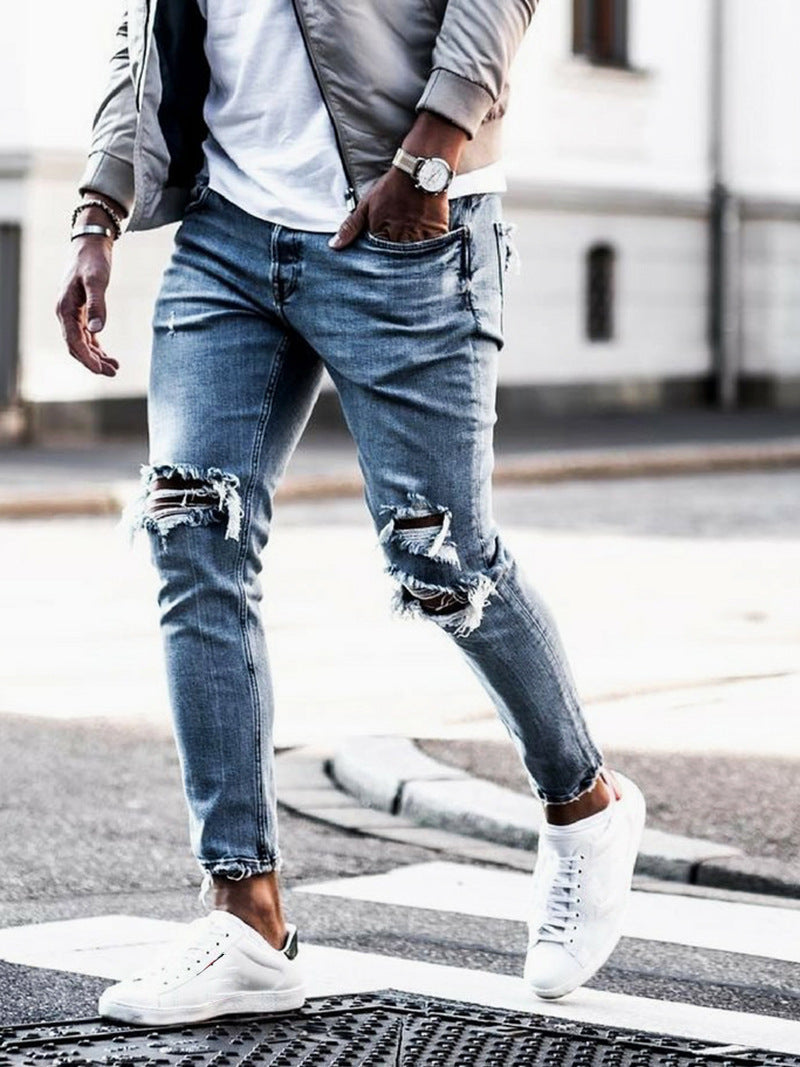 Jean Slim Délavé Homme – Look Destroy Tendance