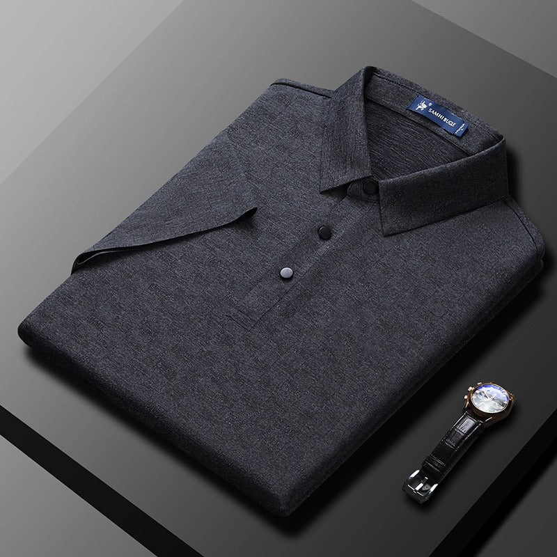 Business Polo Homme Chic à Motif Discret – Élégance Intemporelle