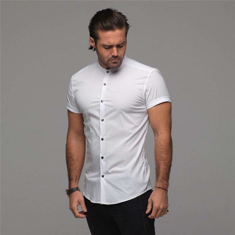 CHEMISE HOMME SLIM COL MAO – ÉLÉGANCE MODERNE