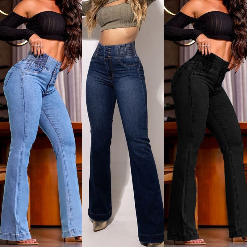 Jean Évasé Femme Taille Haute – Sculptant & Élégant