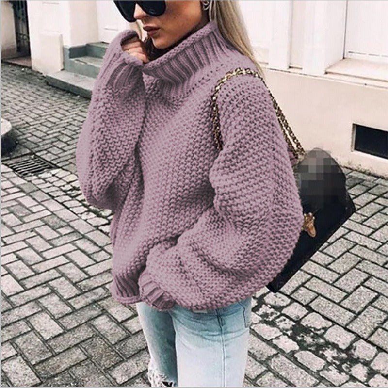 Pull Tricot à Col Montant – Disponible en Plusieurs Couleurs