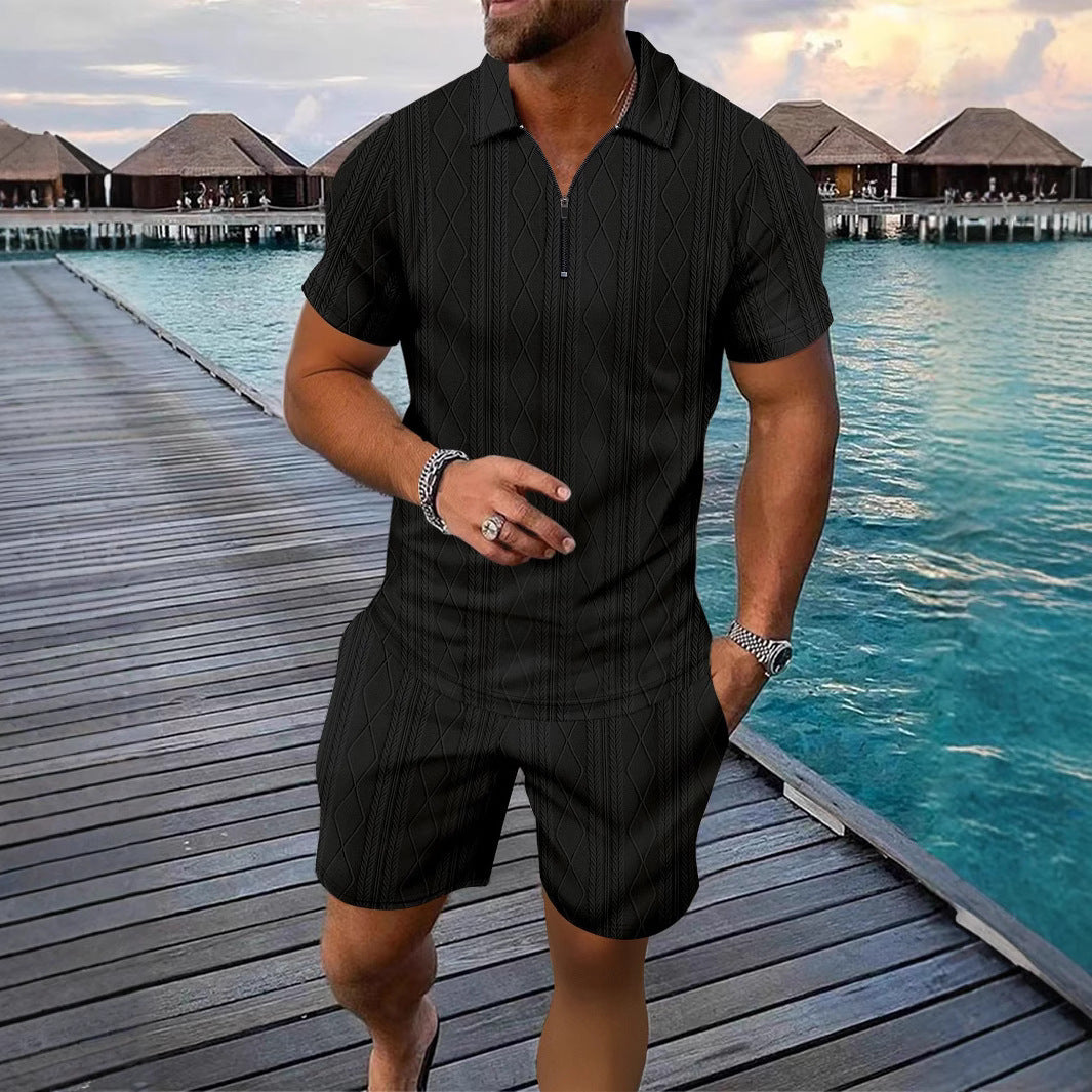 Ensemble Homme Été 2 Pièces – Chemise Boutonnée & Short | Look Bord de Mer 2025