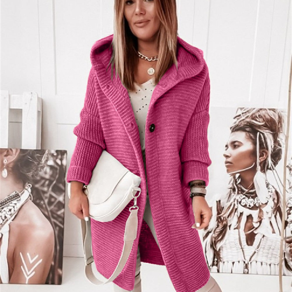 Cardigan Long Femme à Capuche – Style Cocooning Tricoté | Look Élégant & Confort