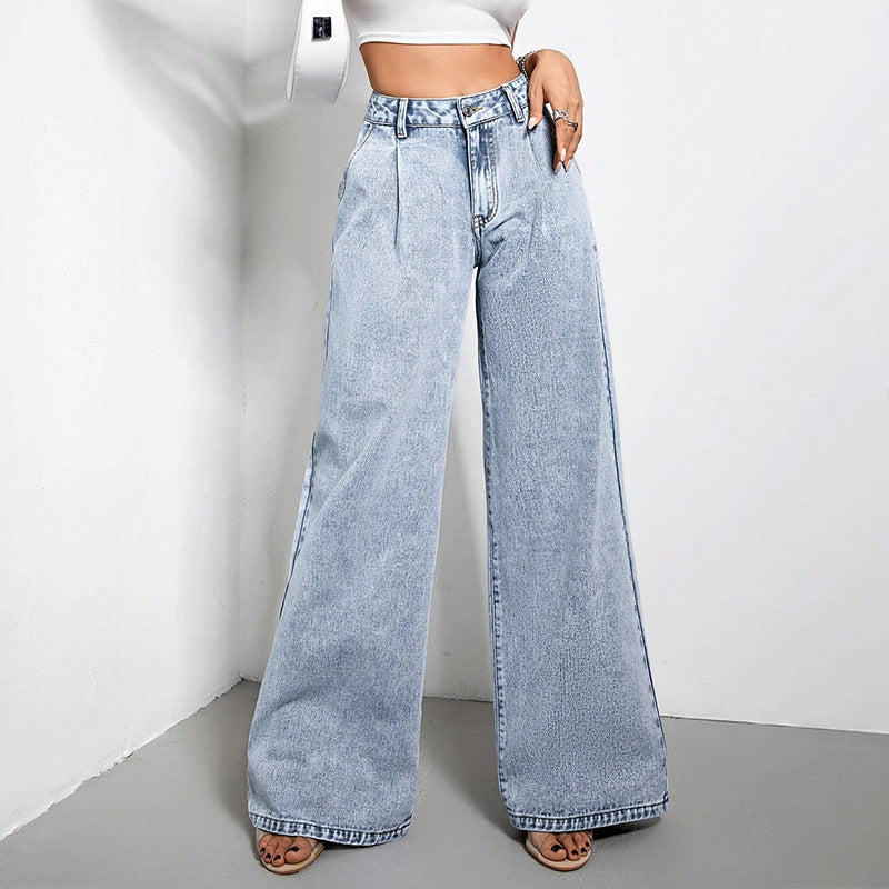 JEAN LARGE CLAIR STYLE PALAZZO – EFFET DÉLAVÉ VINTAGE