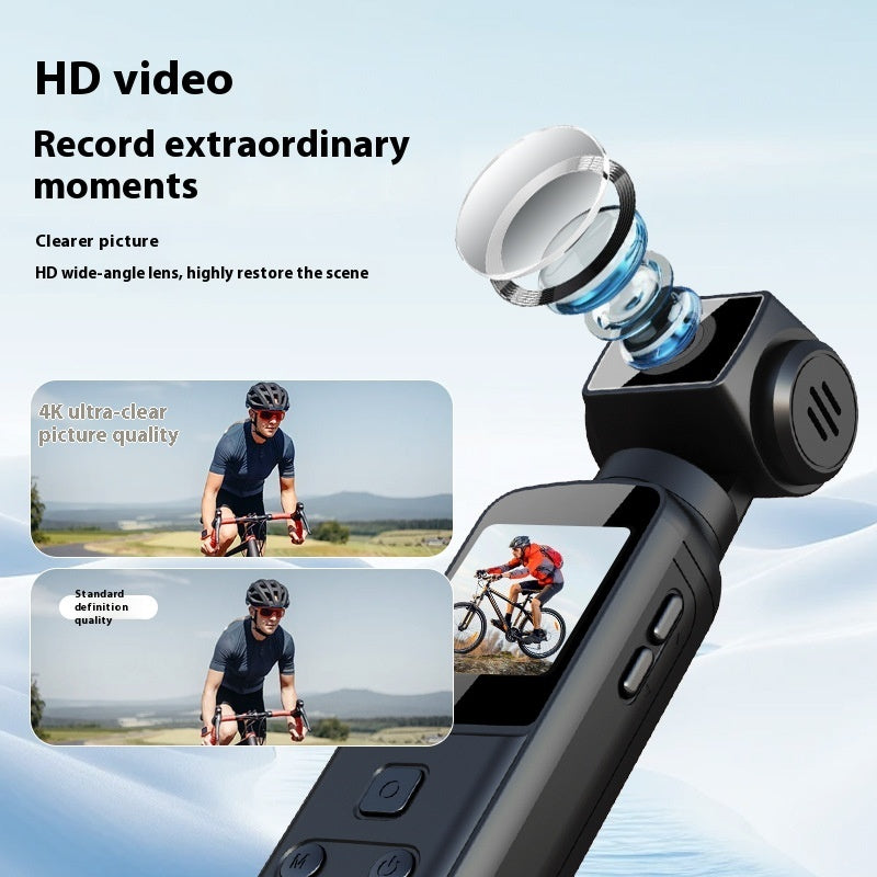 Mini Caméra 4K de Poche – Stabilisée, Écran Tactile, Objectif Rotatif