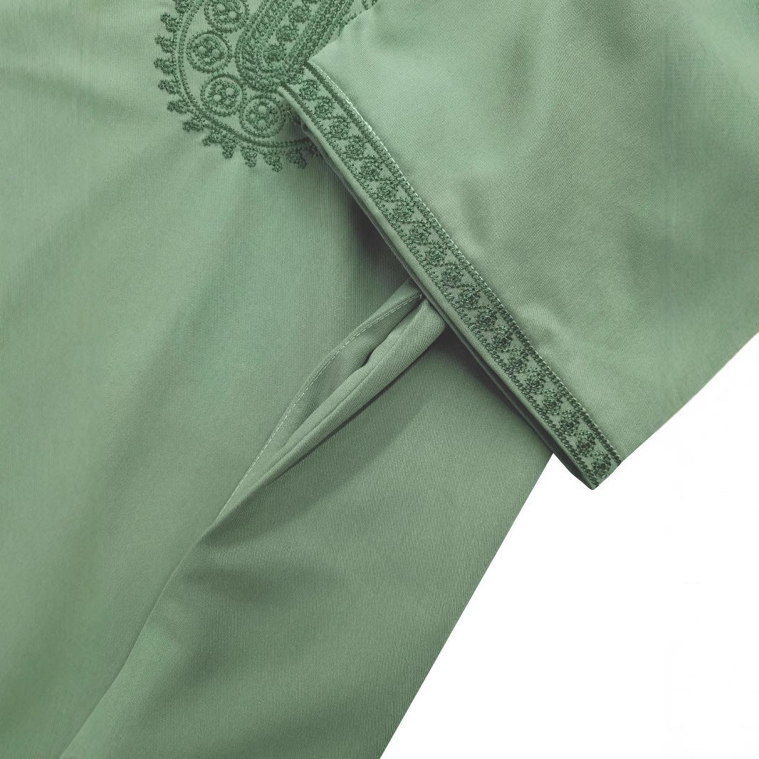 Robe Traditionnelle pour Homme Modèle Vert – Élégance et Confort Islamique