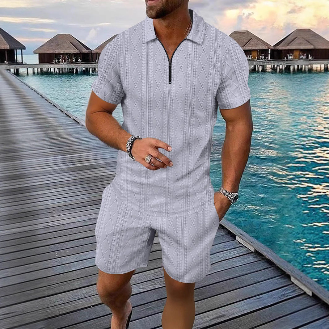 Ensemble Homme Été 2 Pièces – Chemise Boutonnée & Short | Look Bord de Mer 2025