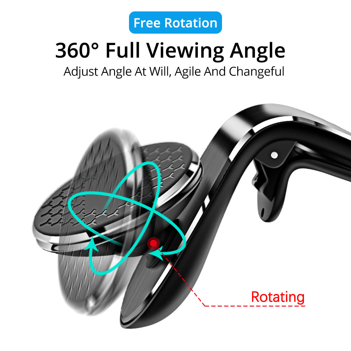 Support Téléphone Voiture Magnétique 360° | Fixation Grille d'Aération – Rotation Réglable & Ultra-Stable