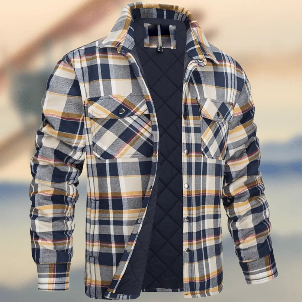 Chemise-Veste Épaisse à Carreaux pour Homme – Style Streetwear Hiver