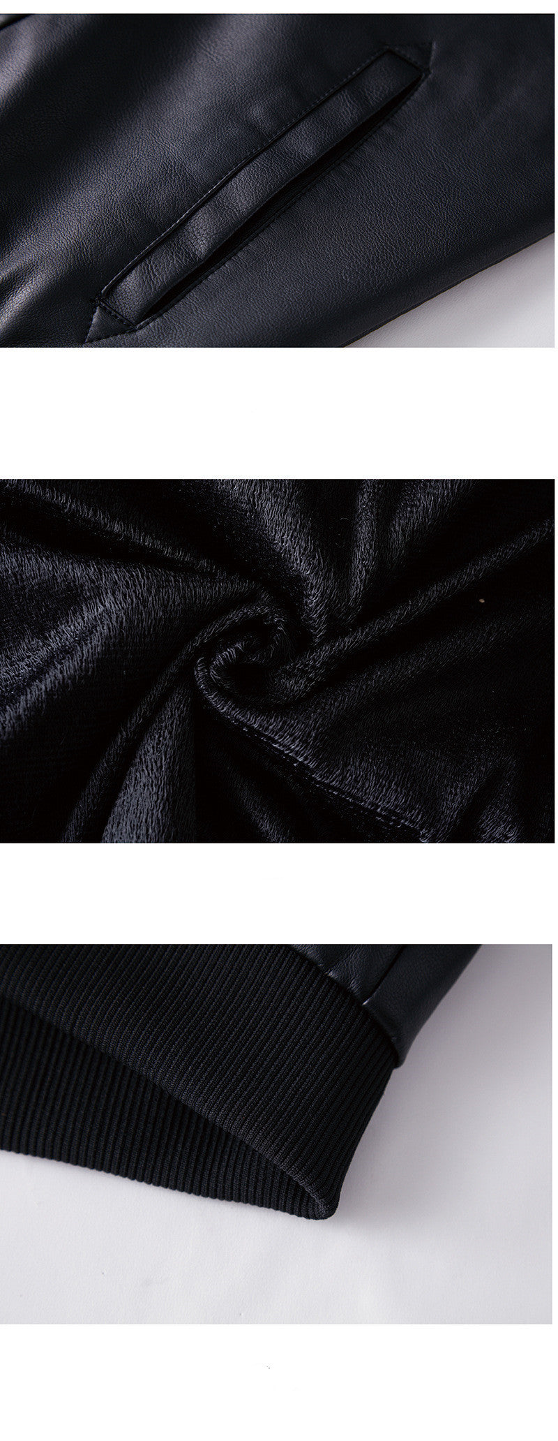 Veste en Similicuir Homme avec Capuche Amovible