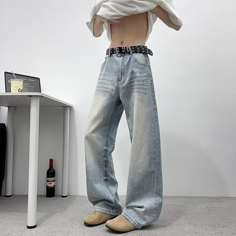Jean homme oversize délavé – Coupe baggy vintage style Y2K streetwear tendance
